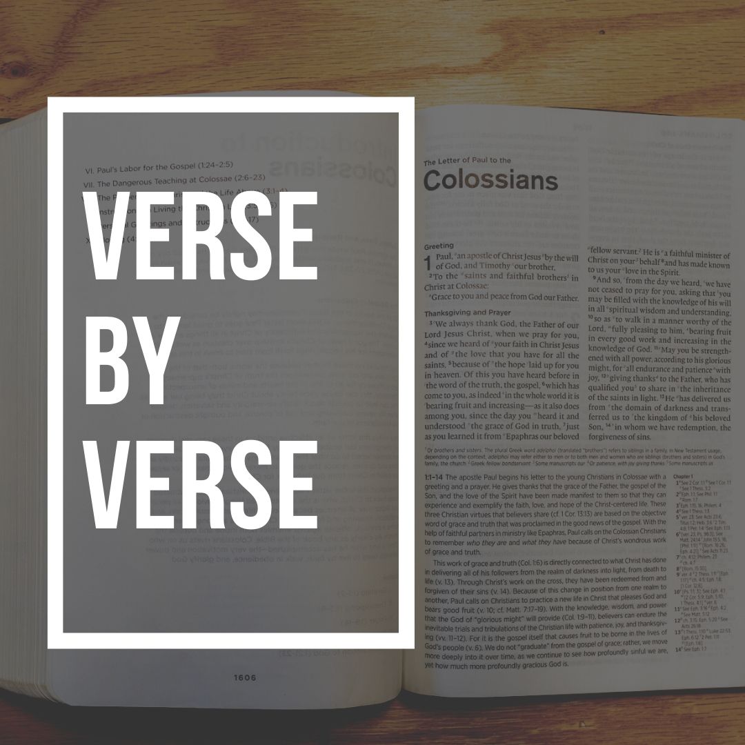 Verse By Verse Colossians Snowbird Wilderness Outfitters