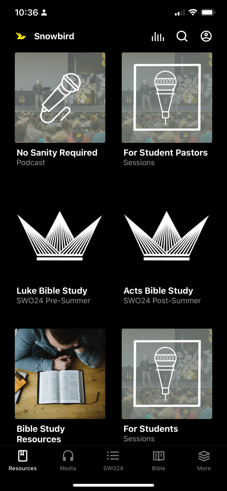 Swo Links 2 Snowbird Wilderness Outfitters Snowbird app preview, youth ministry resources
